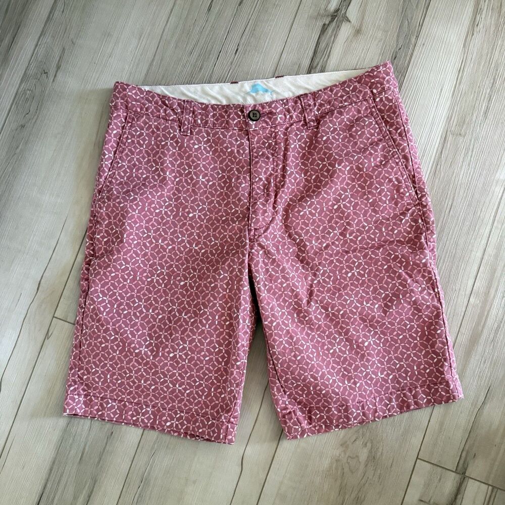 Men's Tommy Bahama Boracay O-M-Geo Shorts Stretch Red Print Size 32